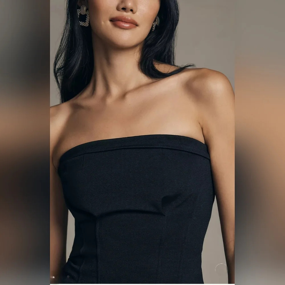 Anthropologie Strapless Structured Mini Dress - Picture 3 of 5